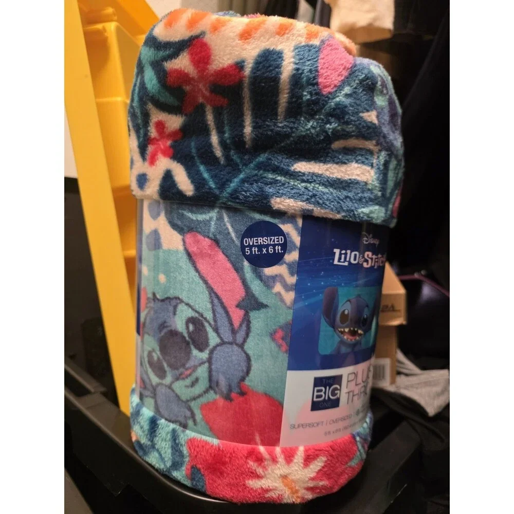 Disney Aloha Lilo And Stitch Oversized Hawaiian 5x6' Throw Blanket The Big One